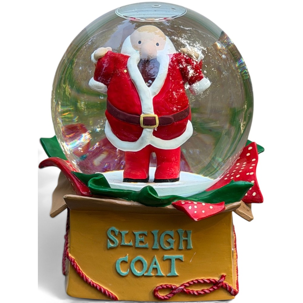 Department 56 Sleigh Coat Santa Musical Snow Globe Christmas Water Globe Sankyo